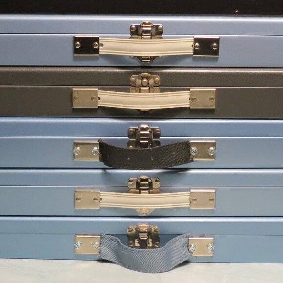 Lot of 5 Vintage Metal Photo Slide Storage Cases/Boxes Each Holds 150 Slides - Picture 1 of 15